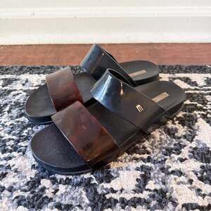 Melissa Cosmic Tortoise Black Blend Slip On Slide Sandals